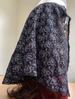 Lace Veil Handmade Xl Black   Silver Mantilla Catholic Latin Mass Head Cover