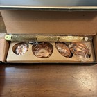 Vintage Copper 5pc Cookie Mold Set With Brass Rack New In Box Korea 1984 Nib