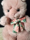 Vtg Dakin Naito Pink Cat Plush Stuffed Kitty 12    Blue Eyes Floral Bow Soft 1991 