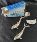 Vintage Bottle Opener Lot 2 Dolphin Porpoise Silverplated Soda Beer Opener