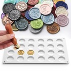 Silicone Mat Pad For Wax Seal Stamp 24 Cavity Wax Sealing Mat Pad With 50 Pcs 