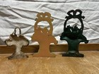 Lot Of 3 Cast Iron Flower Doorstops  Hubley  152 And 2 Larger Ones 