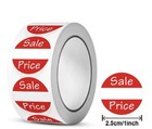 500 Pcs 1 Inch Retail Yard Sale Price Tag Red And White Sticker Roll Price Tags