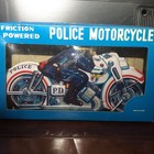 Vintage Japan Friction Powered Police Motorcycle Mib Nos  128-m