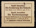 Vintage German Poster Stamp Roald Amundsen  Documentation  Carl Kunst         14