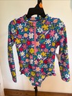 Lot Of 2 Girls Long-sleeve Rash Guard Swimsuits-nwt Size 4t-floral And Tie Dye