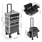 Rolling Makeup Case Travel Cosmetic Storage Box moving Salon Beauty Trolley Cart