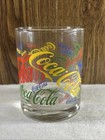 Indiana Glass Company  0553 Coca-cola Glass 4  Red Blue Yellow Green
