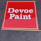 Vintage Devoe Paint Advertising Metal Sign 48    X 48    Red Mancave