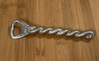 Vintage Pewter Metal Twisted Silver Chrome Beer Bottle Opener 6 3 4 Long