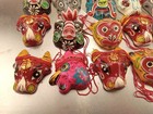 Lot Of 25 Hand Painted Chinese Zodiac Symbols Clay Masks Miniature Hanging Decor