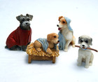 Christmas Dog Nativity Figurine Set Canine Creche New Open Damaged Box Read