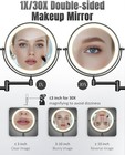 Wall Mounted Makeup Mirror With Light  30x 1x 8   Double Sided Led Magnifying