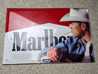 Vintage Marlboro Cowboy Advertising Metal Double Sided Sign