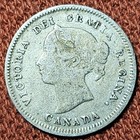 1890 H Canada 5 Cents Victoria Silver Coin Vg f Km 2