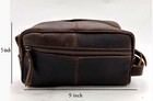 Genuine Buffalo Leather Toiletry Bag Travel Dopp Kit Shaving Case For Men Women