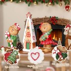 3 Pcs Christmas Tabletop Decorations  Include 9 4  Resin Gingerbread House An   
