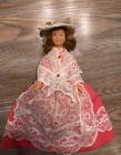Lot Of 4 Vintage 1960s European Costume Dolls     Lace Dresses   Hats