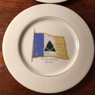 American Decorators Set Of 2 New Jersey Collectors Plates Tercentenary   Flag