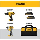 Dewalt Dck240c2 20v Max Cordless Drill And Impact Driver  Power Tool Kit