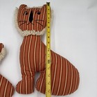Vtg Handmade Primitive Stuffed Cat Dolls Orange Ticking Stripe Folk Art Pillows