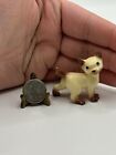 Retired Vintage Hagen Renaker Siamese Cat Kitty Miniature Figurine Repaired    