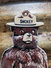 Vintage Smokey The Bear Porcelain Sign Old Us Forest Service National Park Fire
