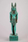 Rare Ancient Egyptian Antique Statue God Anubis For Turquoise Stone Egyptian Bc