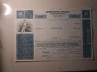 Sling s      Vintage 1971 Stock Certificate - Western Union Corporation