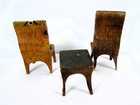 Vintage Folk Art Hand Made Wooden Table And Chair Set