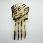 Vtg  Large Ornate Faux Tortoise Shell Plastic Hair Comb 6  X 4  Floral Motif