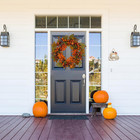 Artificial Fall Wreaths For Front Door Autumn Oak Wreath With Oak Leaves acorns 