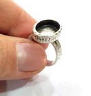 Hammered Ring Blank Setting Base Bezel Inlay Backs Cabochon Antique Silver