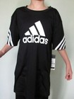 Adidas Kids Big Logo White 3-stripes Short Sleeve Black Tee Youth Boys Size Xl