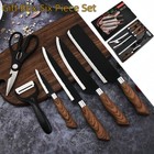6pcs set Kitchen Knives Stainless Steel Chef Knife Meat Clever Slicing Peeling