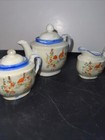 Child   s Japan Tea Set  Hand Painted Scene 17 Piece Set