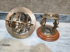 18  Brass Armillary Engraved Nautical Sphere Globe-world With Compass With Base