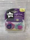 Tommee Tippee Baby Newborn Pacifier Night Time Binky Ortho 0-6m 2pk Pink Space