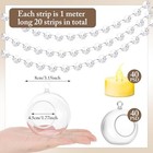 100 Pcs Hanging Candle Holder Glass Globes Orbs With Crystal Acrylic Gems Bead 