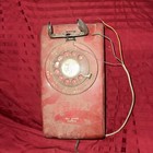 Vintage Western Electric Red Rotary Dial Wall Telephone Model 554