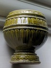Vintage Secla Portugal 4  Planter Green Majolica Art Pottery Decorative Pattern