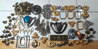 Vintage Mixed Metal Random Findings Pieces Beads Settings Clip Earrings Lot