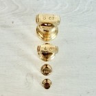 Antique Vintage Brass Bell Scale Weights Graduated Set 4 Apothecary Balance