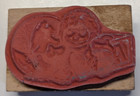 Wood rubber Stamp  toys  Doll  Block  Beach Ball  Vintage 1997