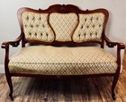 Antique 19th Century Carved French Settee - Shipping Available New Upholstery
