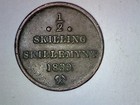 Three Vintage Norway Coins  1839 1 2 Skilling 1820 Skilling 1800 2 Skilling