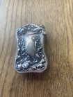 Match Safe- Antique- Sterling- Very Ornate- Striker- Scarce