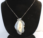 Navajo Silver Native American Carved Roses Necklace Pendant Signed 18  Box Chain