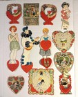 Lot 52 Vintage Valentines Cards - Mechanical  Cats  Dogs  Children  Clowns