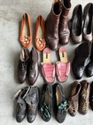 Lot Of 13 Women   s Vintage Shoes Heels Flats Etc Victorian Miu Miu Doc Martens